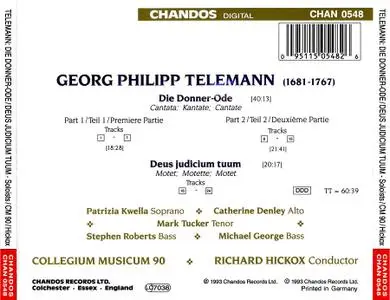 Richard Hickox, Collegium Musicum 90 - Georg Philipp Telemann: Die Donner-Ode, Deus judicium tuum (1993)