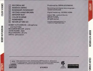Bobby Hutcherson - Color Schemes (1985) {Landmark Records LCD-1508-2}