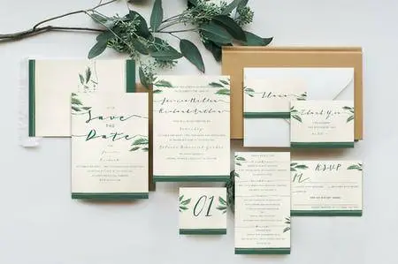 CreativeMarket - Classy Tropical Wedding Invitation