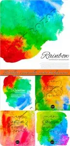 Rainbow watercolor vector background