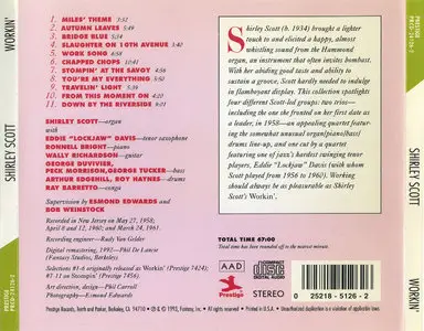 Shirley Scott - Workin' (1993) {Prestige PRCD-24126-2 rec 1958-1961}