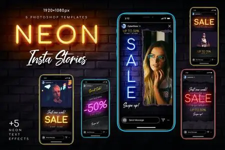 Neon Sale Instagram Stories (Envato Elements)