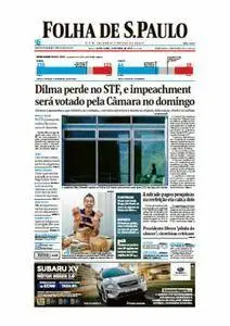 Folha de São Paulo - 15 de abril de 2016 - Sexta