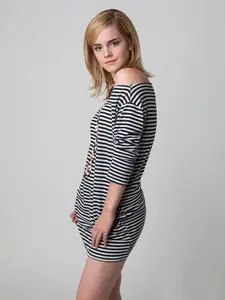 Emma Watson - Sexy Striped Mini