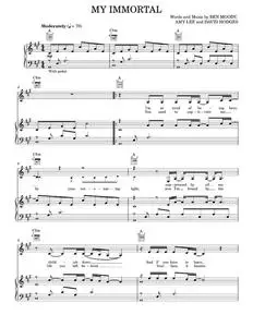 My Immortal - Adam Perlmutter, Evanescence (Piano-Vocal-Guitar)