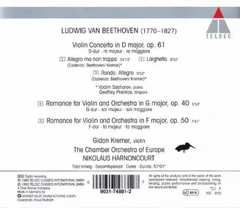 Gidon Kremer, Nikolaus Harnoncourt - Beethoven: Violin Concerto, Romances (1993) (Repost)