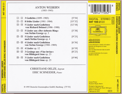 Christiane Oelze, Eric Schneider - Anton Webern: Lieder (1995)