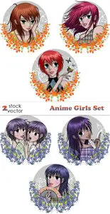 Vectors - Anime Girls Set
