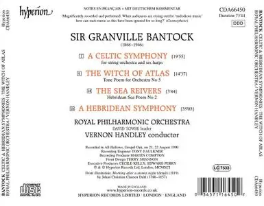 Vernon Handley, Royal Philharmonic Orchestra - Bantock: Hebridean Symphony, Celtic Symphony, The Witch of Atlas (1991)