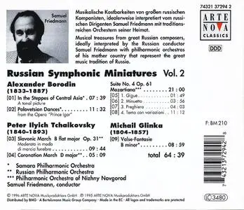 Samuel Friedmann - Russian Symphonic Miniatures, Vol. 2: Borodin, Tchaikovsky, Glinka (1996)