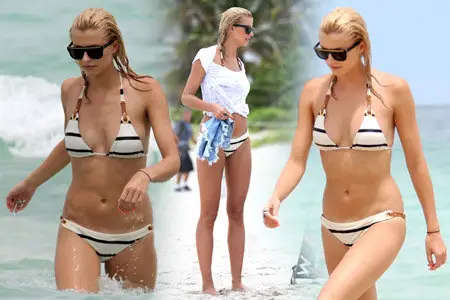 Lena Gercke - Bikini at the beach in Miami - July 2012