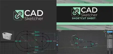 CAD Sketcher 0.27.6 for Blender + CAD Sketcher Shortcut Sheet