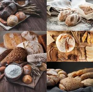 Bakery range freshly baked bread and rolls