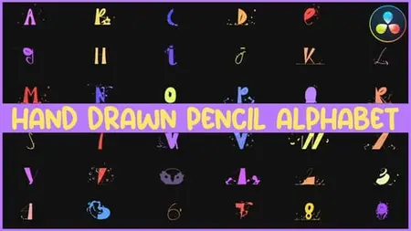 Hand Drawn Pencil Alphabet for DaVinci Resolve KJPUXL9