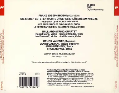 Juilliard String Quartet - Joseph Haydn: Die sieben letzten Worte unseres Erlösers am Kreuze (1990)