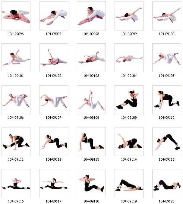 Central Stock - Women Exercising Silhouettes