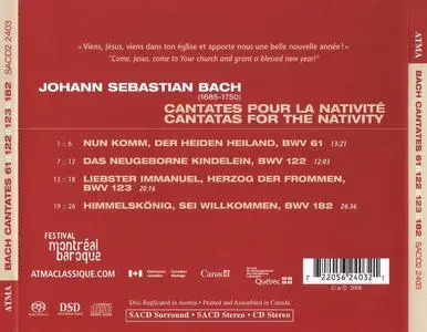 Eric Milnes, Montréal Baroque - Johann Sebastian Bach: Cantatas pour La Nativité Nos. 61, 122, 123 & 182 (2008)