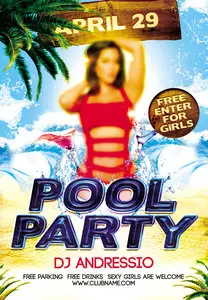 Flyer Template - Pool Party plus FB Cover