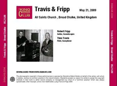 Travis & Fripp - All Saints Church, Broad Chalke, United Kingdom - May 21, 2009 (2009) {DGM Official Digital Download}