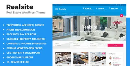 ThemeForest - Realsite v1.6.4 - Material Real Estate WordPress Theme 