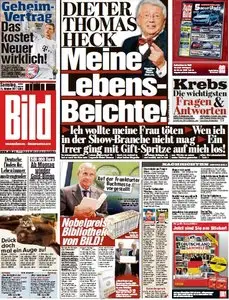 Bild Zeitung vom 15 Oktober 2011