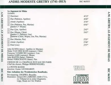 Gustav Leonhardt, La Petite Bande - André-Modeste Grétry: Le Jugement de Midas (1989)