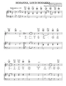 Hosanna, Loud Hosanna - Ellacombe Gesangbuch der Herzogl. Wirtembergischen Katholischen Hofkapelle ( (Piano-Vocal-Guitar