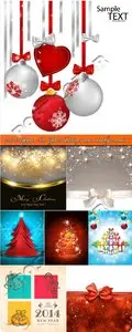 2014 Happy New Year holiday vector backgrounds 6