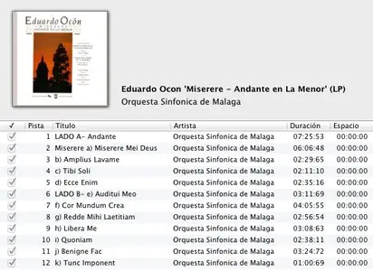 Orquesta Sinfónica de Málaga - Eduardo Ocón "Miserere - Andante en La Menor" (LP / FLAC)