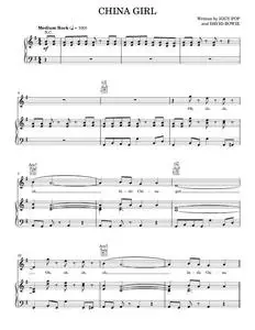 China Girl - David Bowie, Iggy Pop (Piano-Vocal-Guitar)