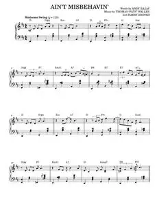 Ain't Misbehavin' - Fats Waller, Louis Armstrong (Piano Vocal)