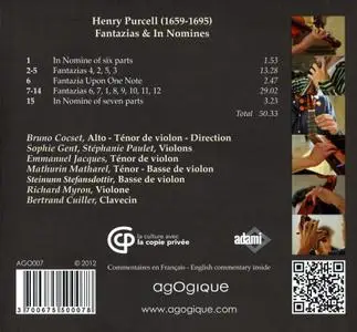 Bruno Cocset, Les Basses Réunies - Henry Purcell: Fantazias & In Nomines (2012)