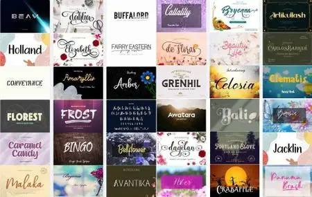 Mix Font Bundle 37 - 36 Premium Fonts