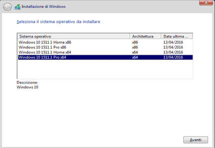 Microsoft Windows 10 1511 Multiple Editions - Aprile 2016