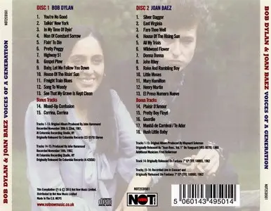 Bob Dylan & Joan Baez - Voices Of A Generation [2CD] (2013) {Not Now Music}