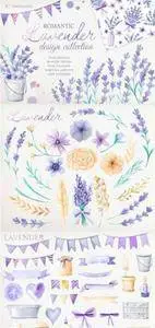 CreativeMarket - Watercolor Lavender Design Pack