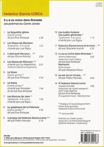 Federico Garcia Lorca, "Il y a eu crime dans Grenade - Poèmes du Cante Jondo"