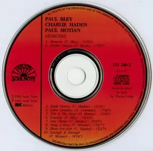 Paul Bley - Memoirs (1990) {Soul Note 121240-2}