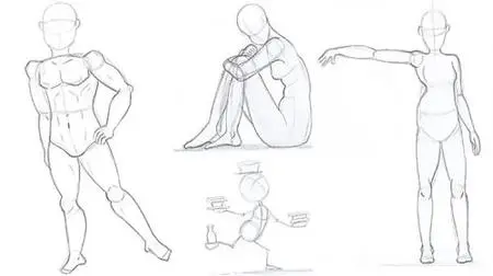 Human Body Anatomy Drawing : Figure Drawing with Simple Styles