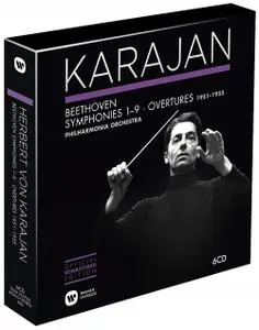 Herbert von Karajan, Philharmonia Orchestra - Beethoven: Symphonies Nos. 1-9 & Overtures (2014) (6 CDs Box Set)