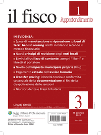 Il Fisco n. 3 del 2012 fascicolo 1