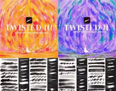 Twisted Brushes Pack - 40 Painterly Brushes for Procrate