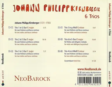 NeoBarock - Johann Philipp Kirnberger: 6 Trios (2009)