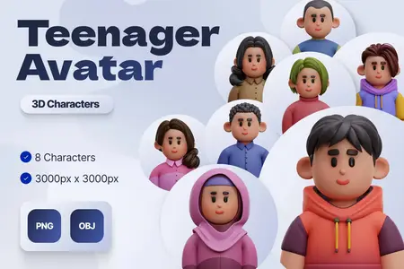 EE - 3D Teenager Avatar Character Illustrations Z38LVJN