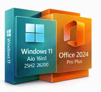 Windows 11 Aio 16in1 25H2 Build 26200.8457 (No TPM Required) With Office 2024 Pro Plus Preactivated May 2026