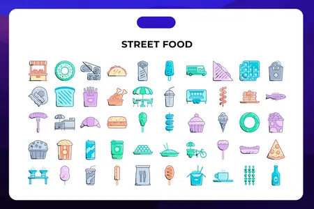 EE - Street Food Icons R52KSN8