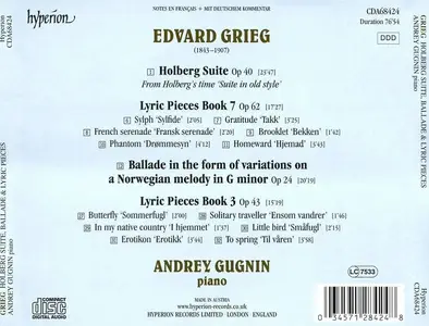 Andrey Gugnin - Edvard Grieg: Holberg Suite, Ballade & Lyric Pieces (2024)