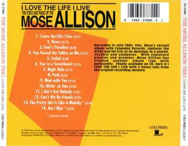 Mose Allison - I Love The Life I Live (1960) {Columbia CK 57880 rel 1994}