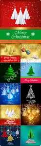 2016 Merry Christmas and Happy New Year vector background 14