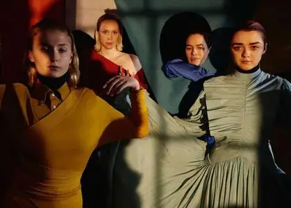 Gwendoline Christie, Lena Headey, Maisie Williams and Sophie Turner by Jack Davison for Vogue UK April 2019